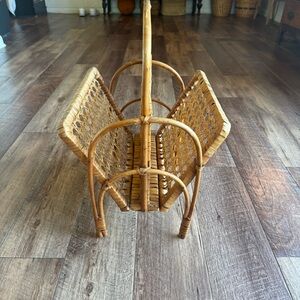 Vintage Wicker Magazine Rack